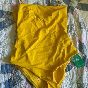 Brand New H&M 2019 Yellow Spaghetti Strap Swimsuit